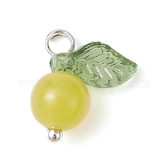 Natürliche Zitronen-Jade-Frucht-Charms&nbsp;PALLOY-JF02431-05
