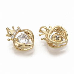 Ciondoli in ottone zirconi chiari micro pavé&nbsp;ZIRC-T011-20G-NF