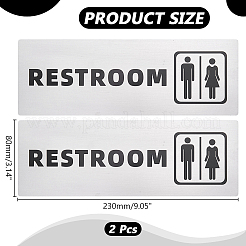 2 cartello in alluminio per toilette da uomo e donna&nbsp;AJEW-WR0003-27