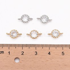 Liens de fleur en laiton avec zircone cubique de micro pave&nbsp;X-ZIRC-L054-09-NR