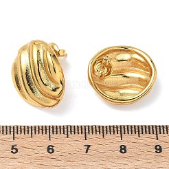 Pendientes de botón ovalados texturizados de acero inoxidable 304 para mujer&nbsp;EJEW-K333-20G