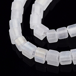 Brins de perles de verre dépoli transparent&nbsp;GLAA-N047-08-B10