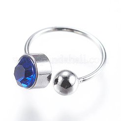 Ottone orecchini del polsino di strass&nbsp;X-STAS-F147-05