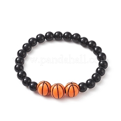 Acryl-Basketball-Stretch-Armbänder&nbsp;BJEW-JB09197