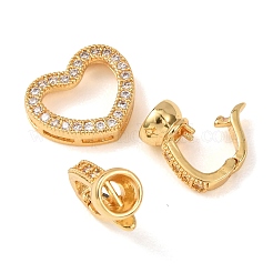 Fermoirs repliables en laiton micro pave zircone cubique transparente&nbsp;KK-D259-02A-G