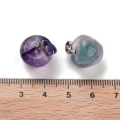 Natürliche Fluorit-Lehrer-Apfel-Charms&nbsp;G-Z022-02A-P