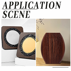 Ovale Medaillenhalter aus Holz&nbsp;ODIS-WH0043-240
