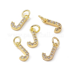 Véritable micro-pavé en laiton plaqué 18k or véritable breloques en zircone cubique transparente&nbsp;KK-E068-VB452-J