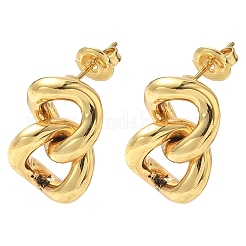 Orecchini a perno da donna in acciaio inossidabile 304 con catena a maglia barbazzale.&nbsp;EJEW-K333-29G