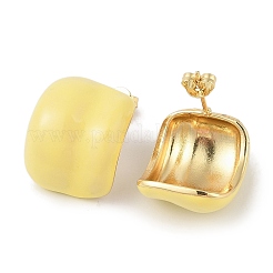 Orecchini a bottone mini a cupola in ottone e smalto per donna&nbsp;EJEW-Q389-01