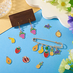90 pendentif en alliage émaillé à 9 styles sur le thème des fruits&nbsp;ENAM-TA0003-21