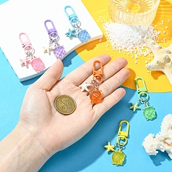 6 pendentif décoratif lumineux en résine en forme de tortue&nbsp;HJEW-YW00192