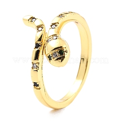 Micro allanar anillos de latón manguito de óxido de circonio cúbico&nbsp;RJEW-F116-03G
