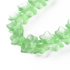Fili di perle di vetro smerigliato trasparente&nbsp;FGLA-T003-01B