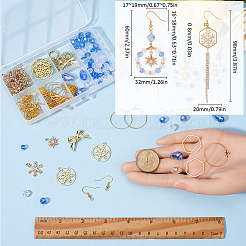 Schneeflocken-Ohrhänger-Set aus Legierung und Glas&nbsp;DIY-SC0026-98