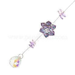 Acchiappasole in vetro con fiori appesi&nbsp;HJEW-P018-E01