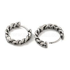 Pendientes de aro de acero inoxidable quirúrgico 316 para mujeres y hombres.&nbsp;LS-EJEW-D096-15B-AS