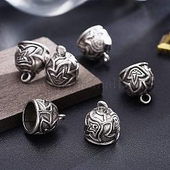 Tibetischer Stil Legierung Endkappen für Kord&nbsp;TIBEP-CA0001-01-NR