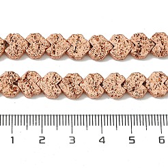 Fili di perle di roccia lavica naturale elettrodeposta&nbsp;G-H303-A09-RG01