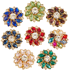 8 bouton de manchette en laiton et strass en verre&nbsp;FIND-CY0002-39