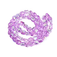 Chapelets de perles en verre transparent électrolytique&nbsp;EGLA-N057-02A-08