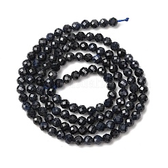 Natürliche schwarze Saphirperlenstränge&nbsp;G-P625-3mm-01