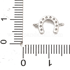 Breloques connecteurs en fer à cheval en laiton micro pavé de zircones cubiques transparentes&nbsp;KK-H527-09P