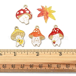 20 pièces 5 pendentifs en émail d'alliage de thème d'automne de style&nbsp;ENAM-FS0001-54
