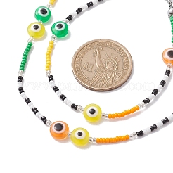 Schmuckset mit bösem Blick aus Harz und Glasperlen&nbsp;SJEW-MZ00001