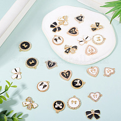 24pcs 12 styles de pendentifs en émail en alliage&nbsp;FIND-TA0008-24
