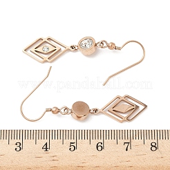 Orecchini pendenti a rombo in acciaio inossidabile 304&nbsp;EJEW-Z129-12G-03