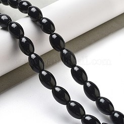 Natürliche schwarze Jaspis Perlen Stränge&nbsp;G-B106-B17-01
