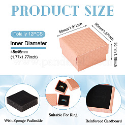 Cajas de almacenamiento de regalo con anillo de cartón con textura de rombo&nbsp;CON-TAC0001-07B