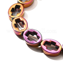 Brins de perles d'hématite non magnétiques synthétiques galvanisées&nbsp;G-L613-Z01-01I