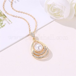Orecchini pendenti con strass e cristalli in lega a goccia e set di collane con ciondolo&nbsp;WGE0910-01