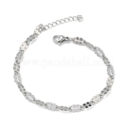 Bracciali da donna con catene a maglie in acciaio inossidabile 304&nbsp;BJEW-D466-08B-P