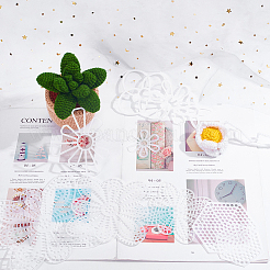 40 Stück 10 Stile Blume & Schmetterling & Sechseck Kunststoff Mesh Canvas Blätter&nbsp;DIY-WR0003-49