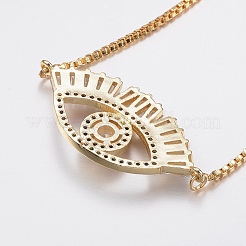 Verstellbare messing micro pave zirkonia bolo armbänder&nbsp;BJEW-F302-04G