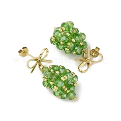 Orecchini pendenti in ottone con campanella di Natale&nbsp;EJEW-MZ00495-02