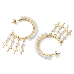 2 par de pendientes colgantes de perlas de concha cruzada de 2 colores&nbsp;EJEW-JE06185