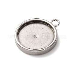 201 Cabochon-Fassungen für Anhänger aus Edelstahl&nbsp;STAS-D379-04E-P