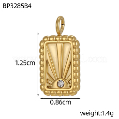 Dijes de circonita cúbica pavé de acero inoxidable 304&nbsp;CU-OY001-25G