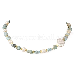 Braccialetti con pepite di larimar naturale&nbsp;NJEW-JN06574-02