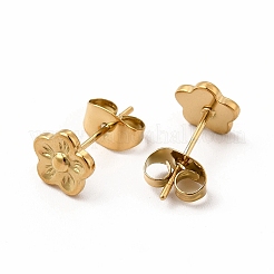 304 Edelstahl Blumen Ohrstecker für Damen&nbsp;EJEW-C004-07G
