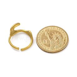 Unregelmäßige offene Manschettenringe aus 304 Edelstahl für Damen&nbsp;RJEW-M019-46G