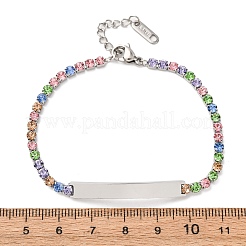 Bracelets à chaîne en acier inoxydable 304 avec strass&nbsp;BJEW-G753-02P-01