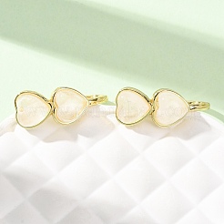 Pendientes de botón de cristal de cuarzo natural con forma de corazón para San Valentín&nbsp;EJEW-T053-01G-08