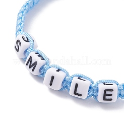 Braccialetto di perline intrecciate con sorriso di parola&nbsp;BJEW-JB07597