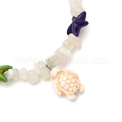 Conjuntos de pulseras con chips de piedra lunar natural&nbsp;BJEW-JB12405-02