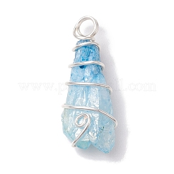 Pendentifs enveloppés de fil de cuivre en cristal de quartz naturel galvanisé&nbsp;PALLOY-JF02676-02